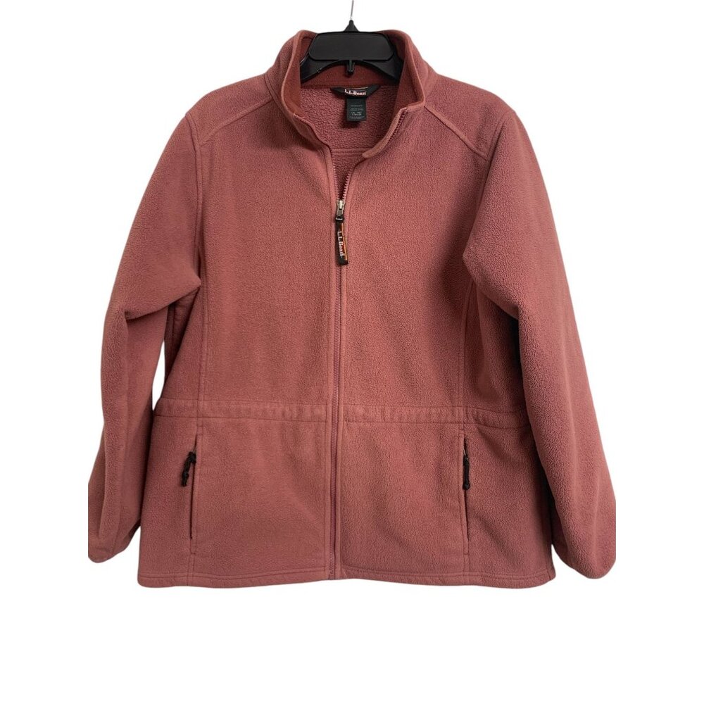 L.L. Bean Dusty Rose Fleece Full Zip Jacket Size M